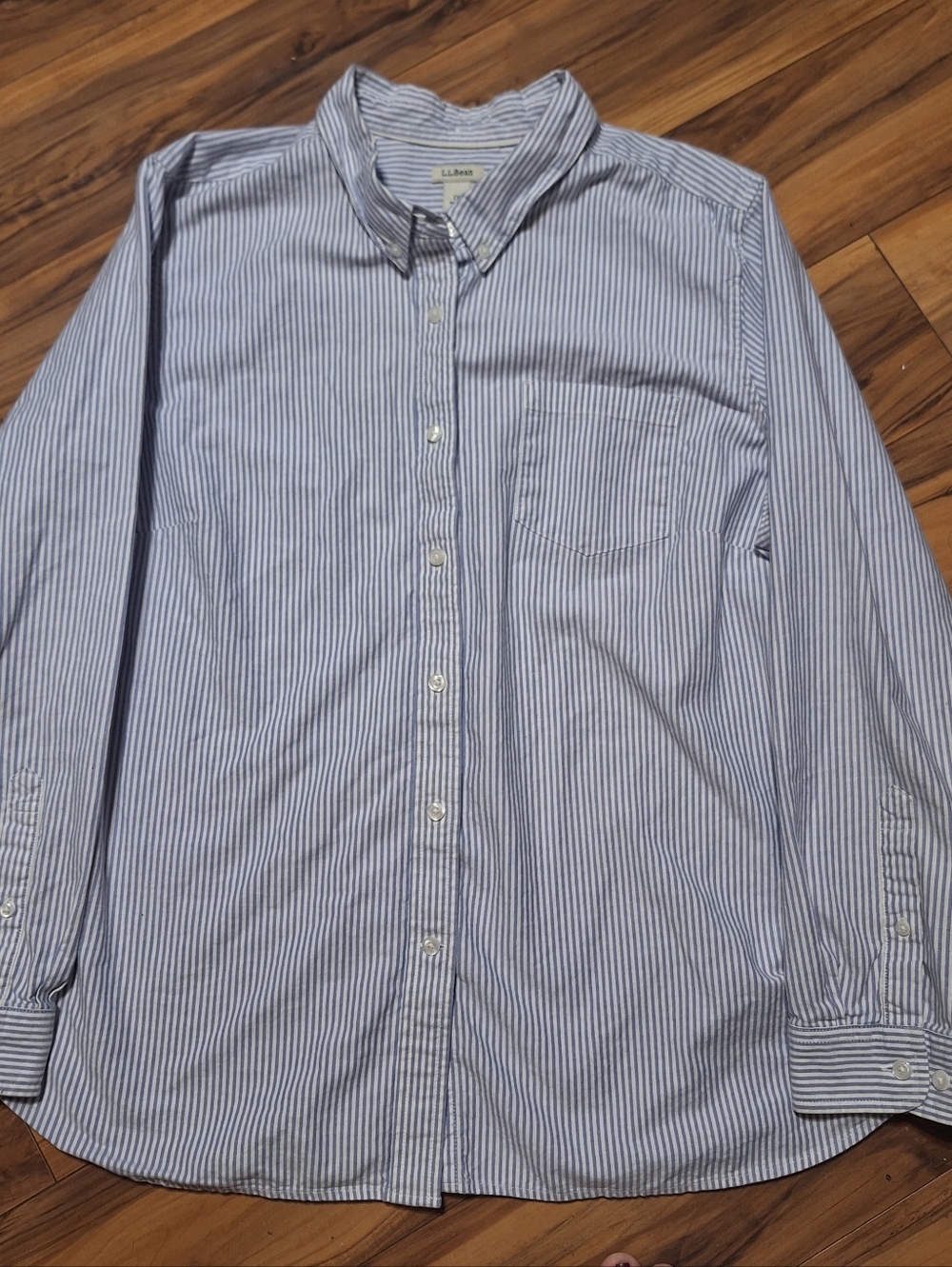 LL Bean 100% Organic Cotton nautical coastal sailor preppy beachy womens 1X Top
